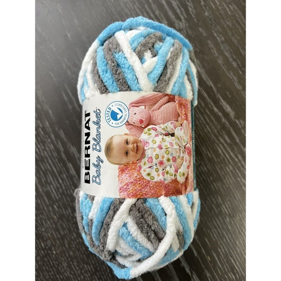 Bernat Baby Blanket Yarn Skeins 3.5 oz 72 yds Sail Away Little Petunias Lot of 3 - Picture 5 of 8